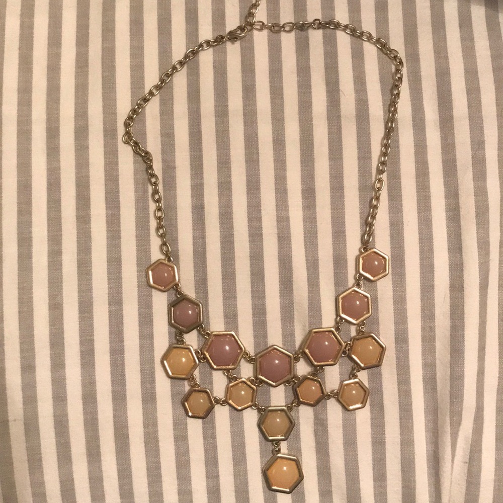 Mauve and cream necklace